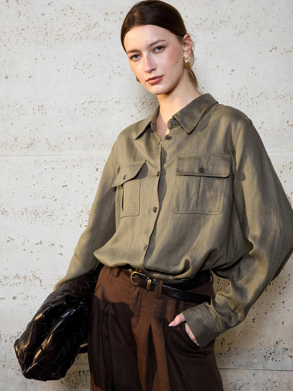 Lyocell Linen-Blend Utility Shirt