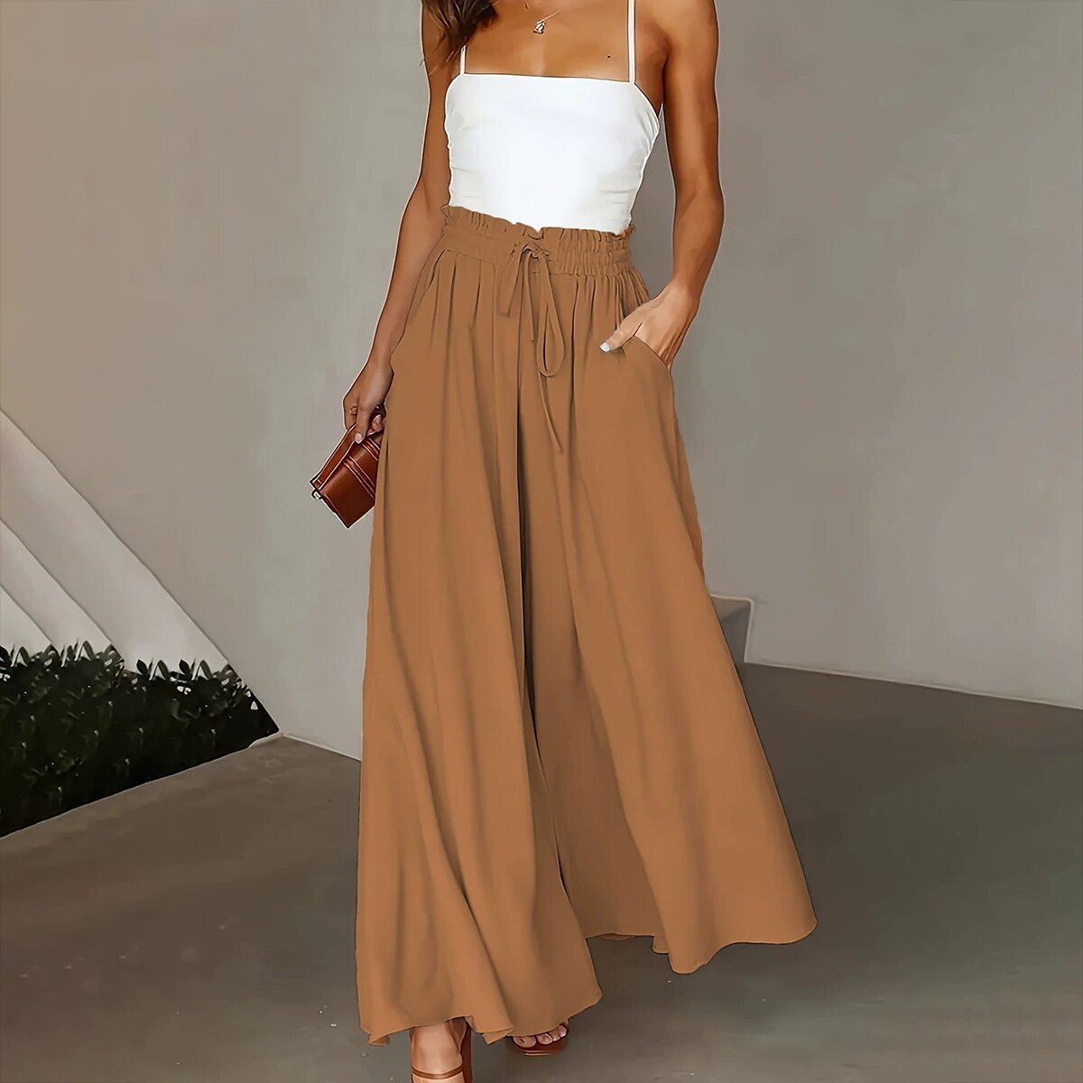 High Waist Wide Leg Pants