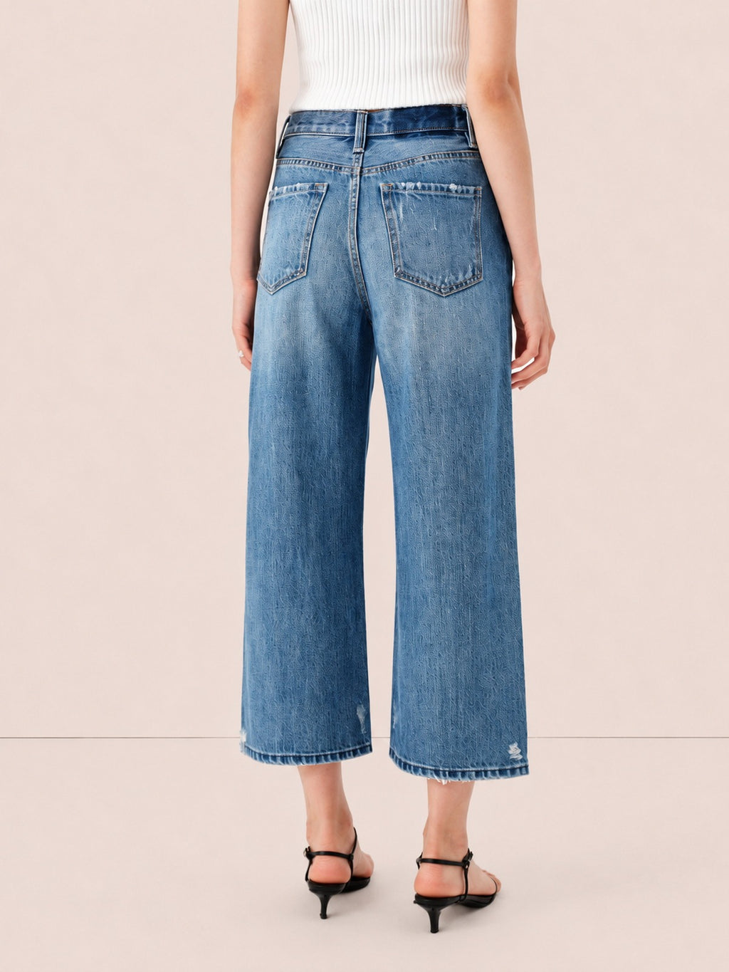 Cropped Straight-Leg Cotton Jeans