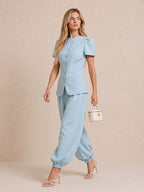 Completo composto da top sartoriale e pantaloni a palloncino