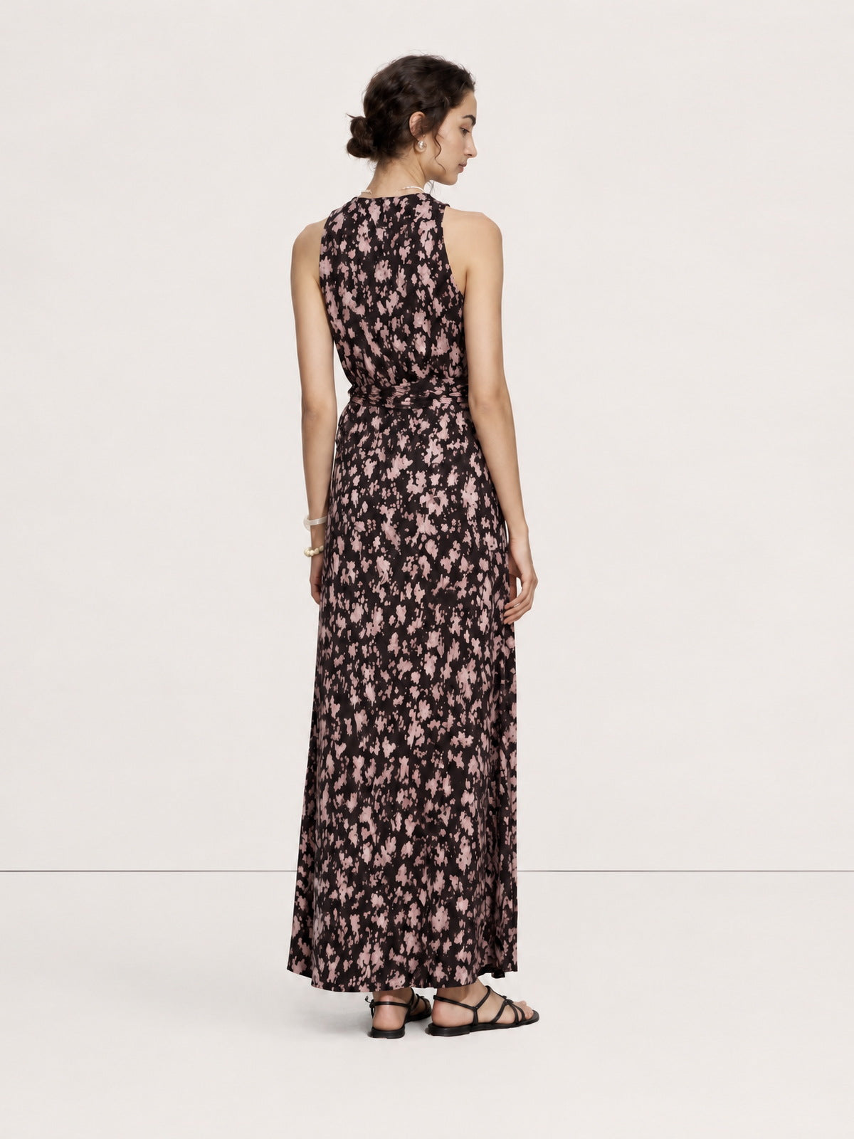 Floral Twist-Front Maxi Dress