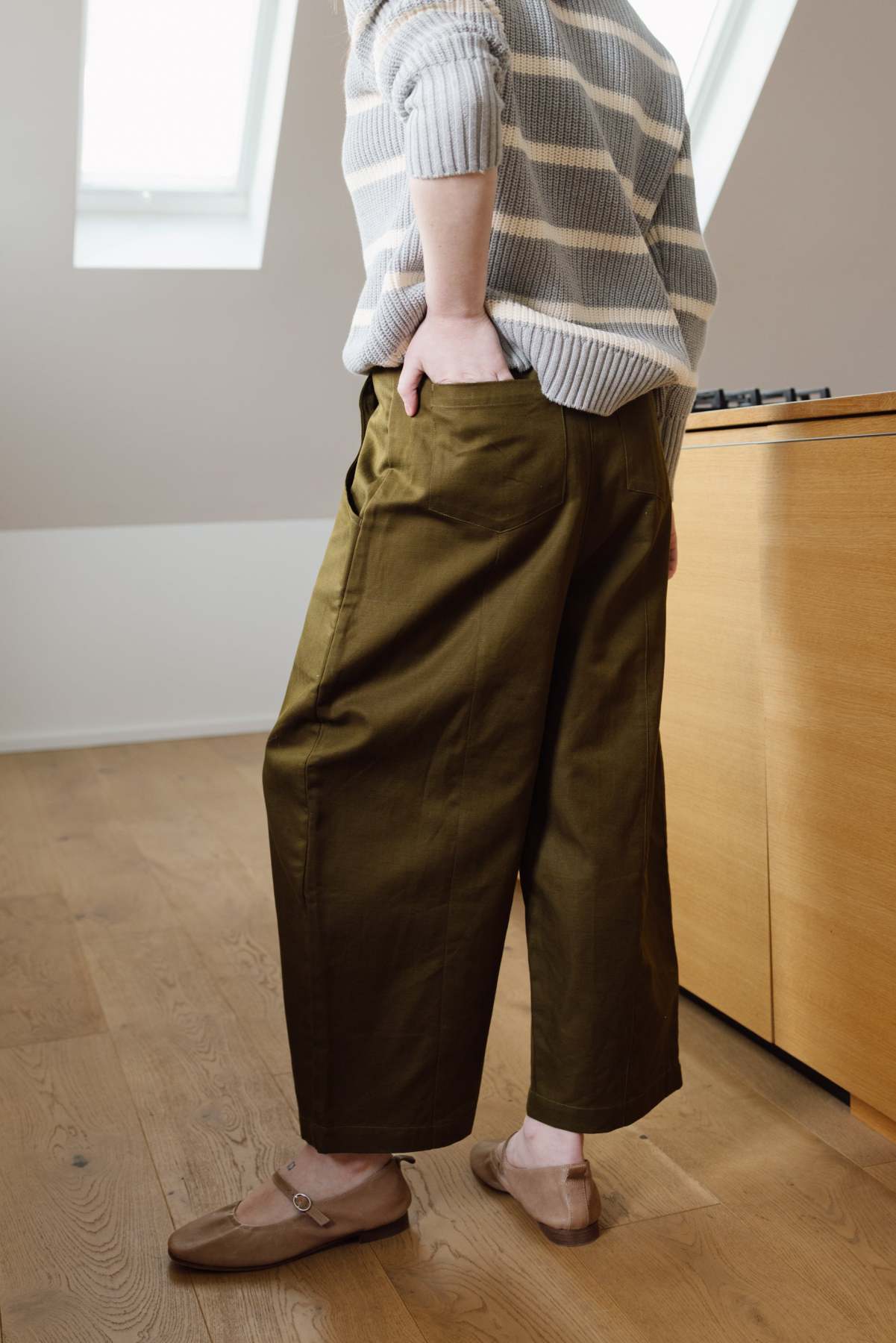 Cotton Blend Track Pants with Side Stripes - Comfortable Wide Leg Joggers for Casual Wear
