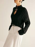 Cable Knit Cut Out Sweater