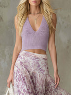 Maxirock für Damen aus bedrucktem Chiffon in Lavendel mit fließendem Lagen-Design