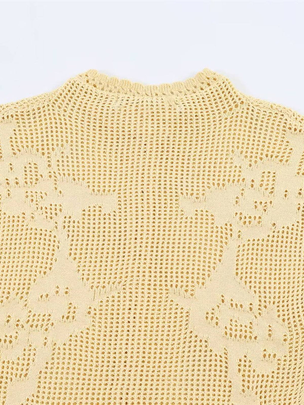 Floral Openwork Knit Top