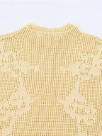 Floral Openwork Knit Top