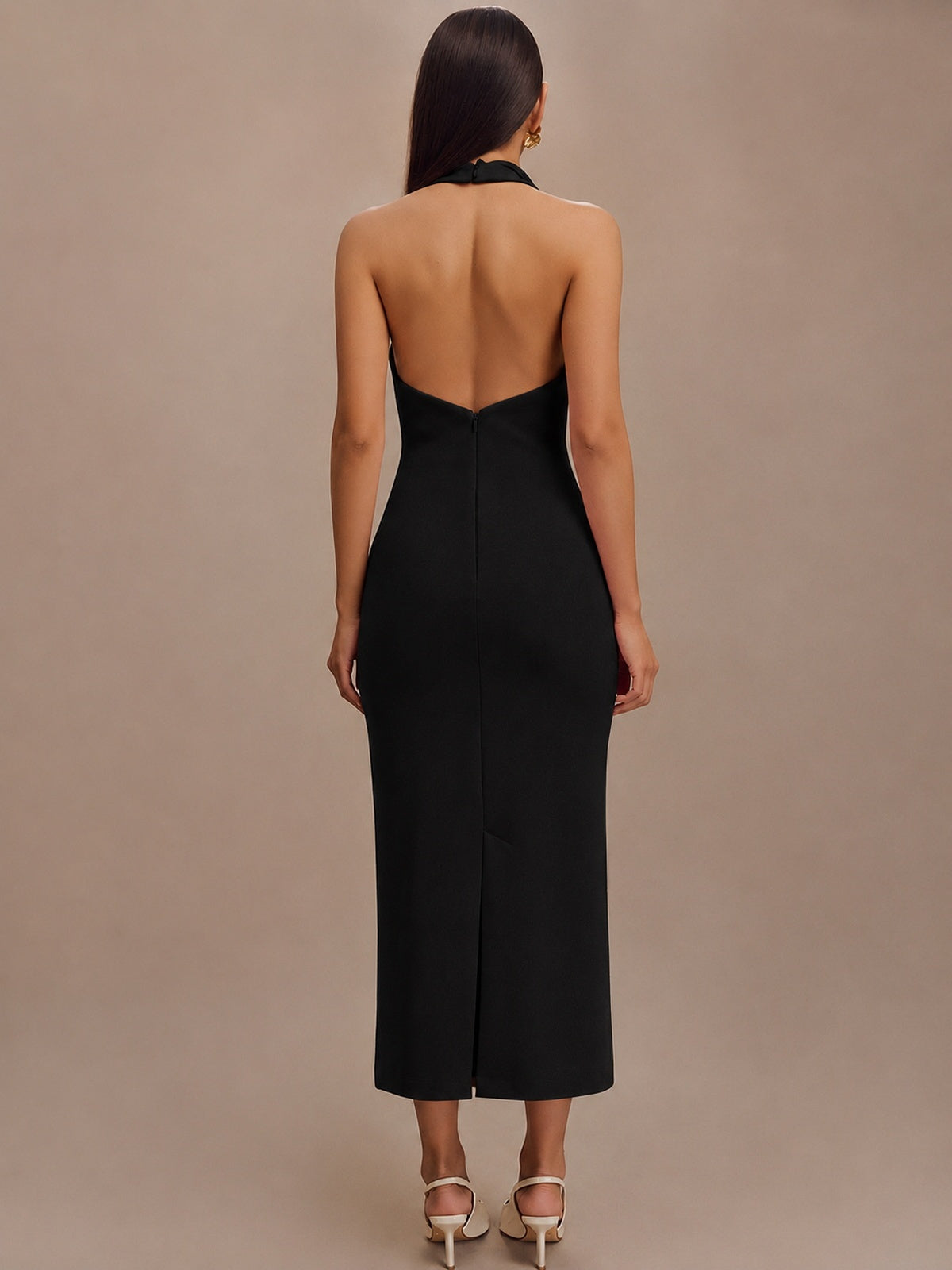 Halter Neck Backless Maxi Dress