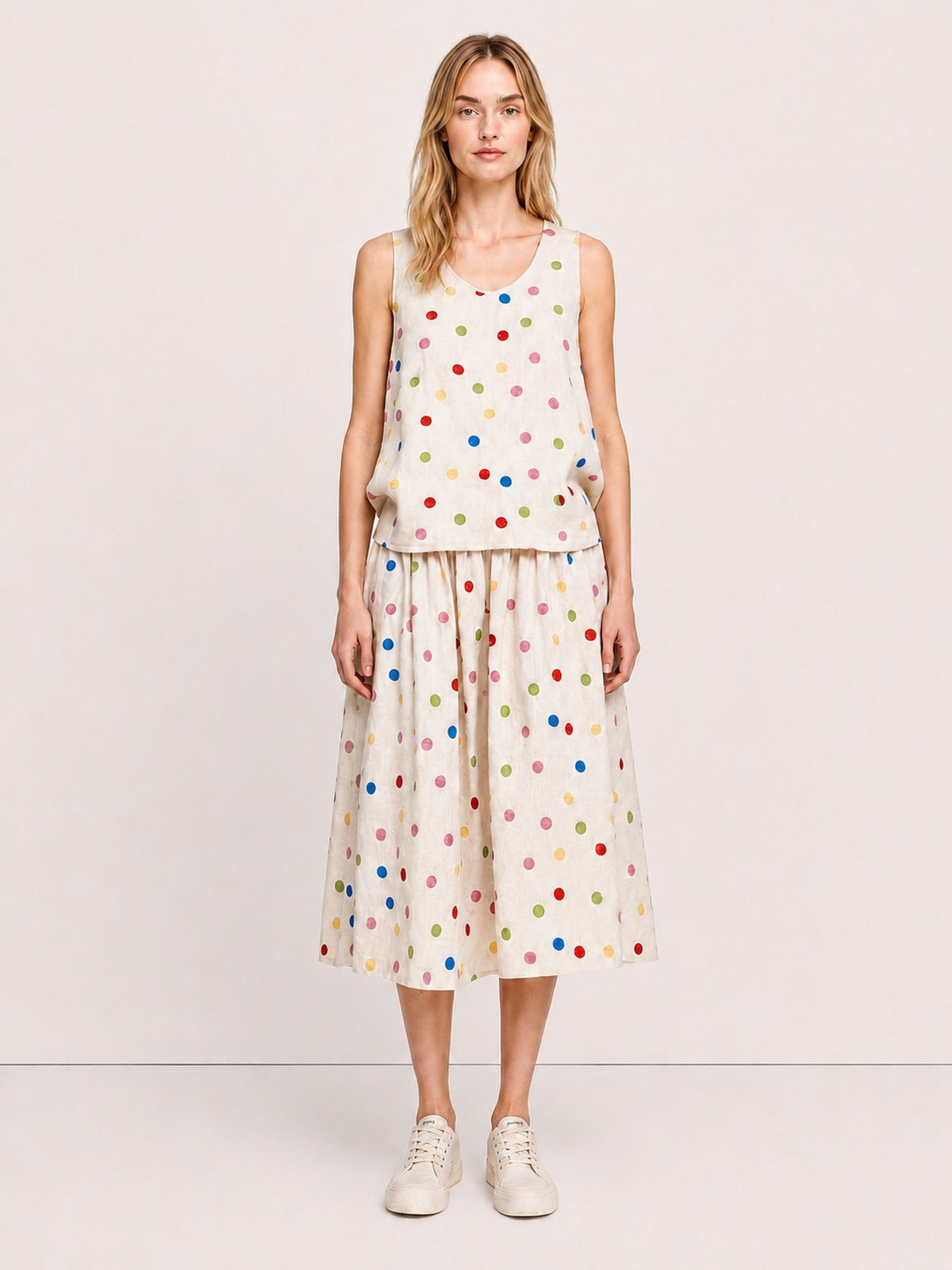 Colorful Polka Dot Linen Set