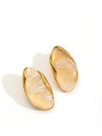 Irregular Geometric Oval Resin Earrings