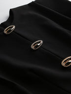Metal Button Cut Out Midi Dress