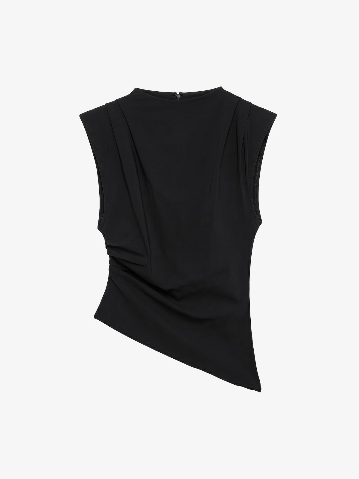 Asymmetric Ruched Shoulder Top