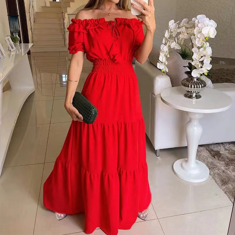 Off-Shoulder Ruffle Tiered Maxi Dress