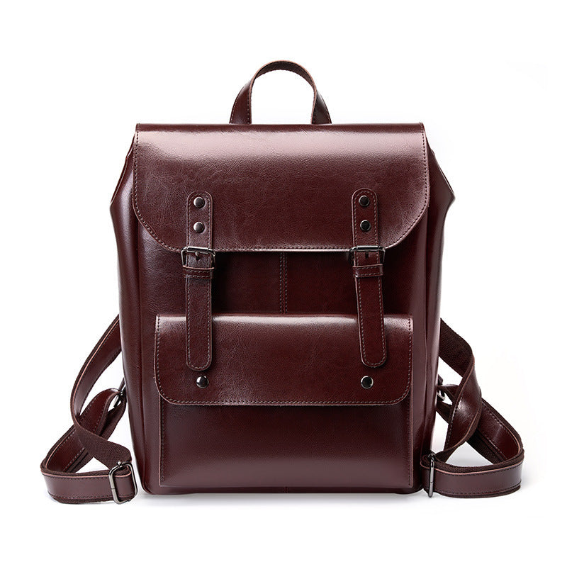 Cowhide Leather Laptop Backpack