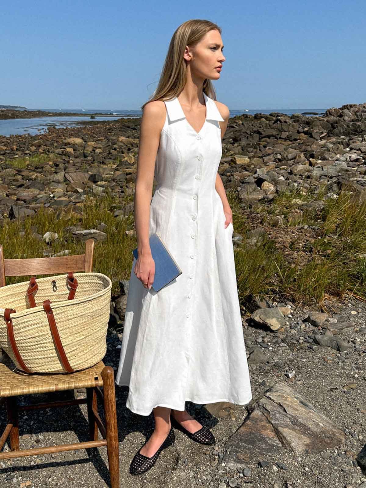 Sleeveless A Line Midi Skirt Set