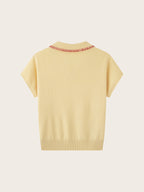 Contrast Stitch Knit Polo Top