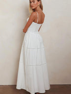 Ruffle Bust Tiered Maxi Dress