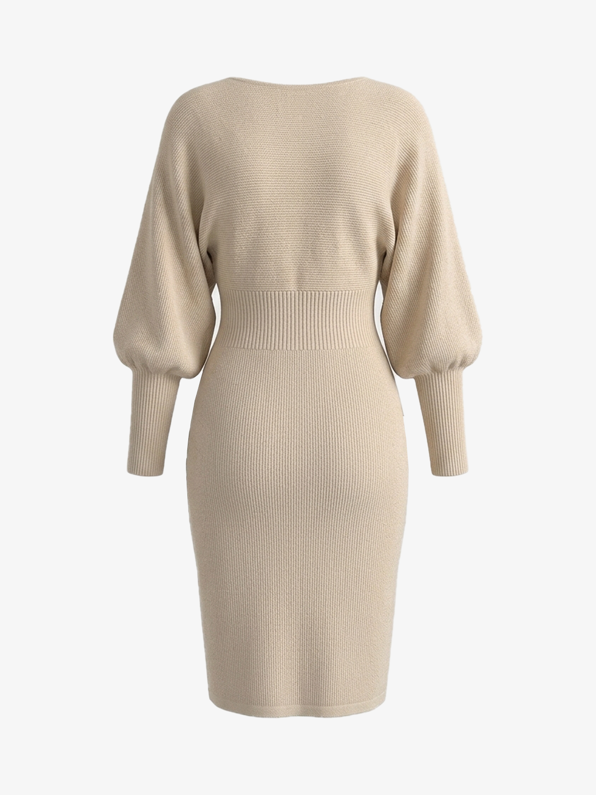 Crewneck Long Sleeve Fitted Knit Bodycon Dress