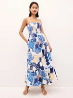 Printed Strapless Camisole Dress