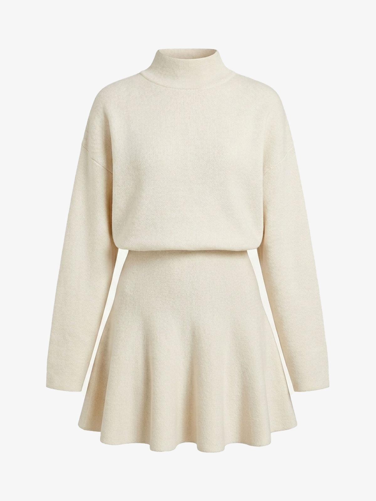 Faux Fur Collar Knit Mini Dress