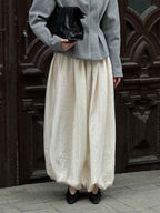 Plissierte weite Hose aus Leinenmischung