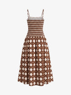 Geometric Print Pleated Dress