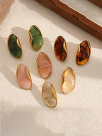 Irregular Geometric Oval Resin Earrings