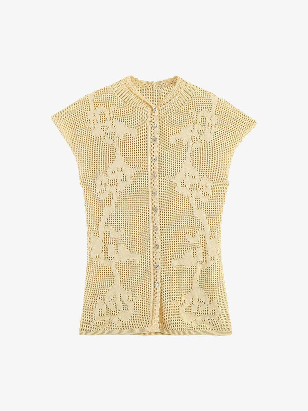 Floral Openwork Knit Top