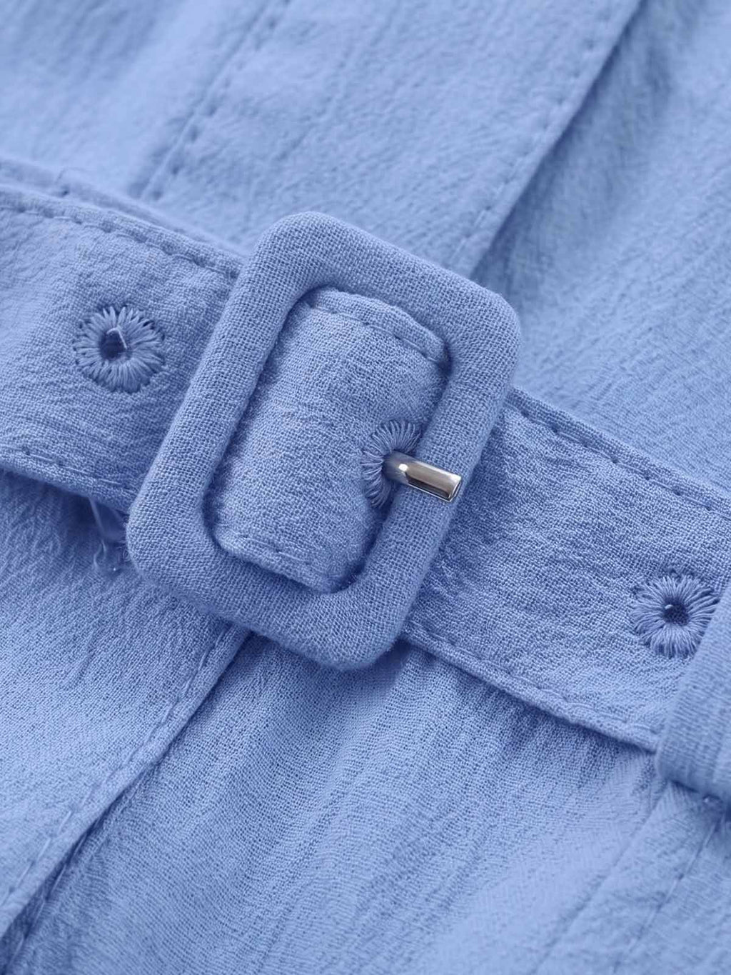 Tiered Cotton Linen Shirt Dress