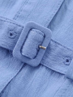 Tiered Cotton Linen Shirt Dress