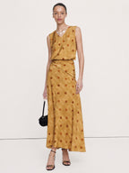 Polka-Dot Tie-Waist Wrap Maxi Dress