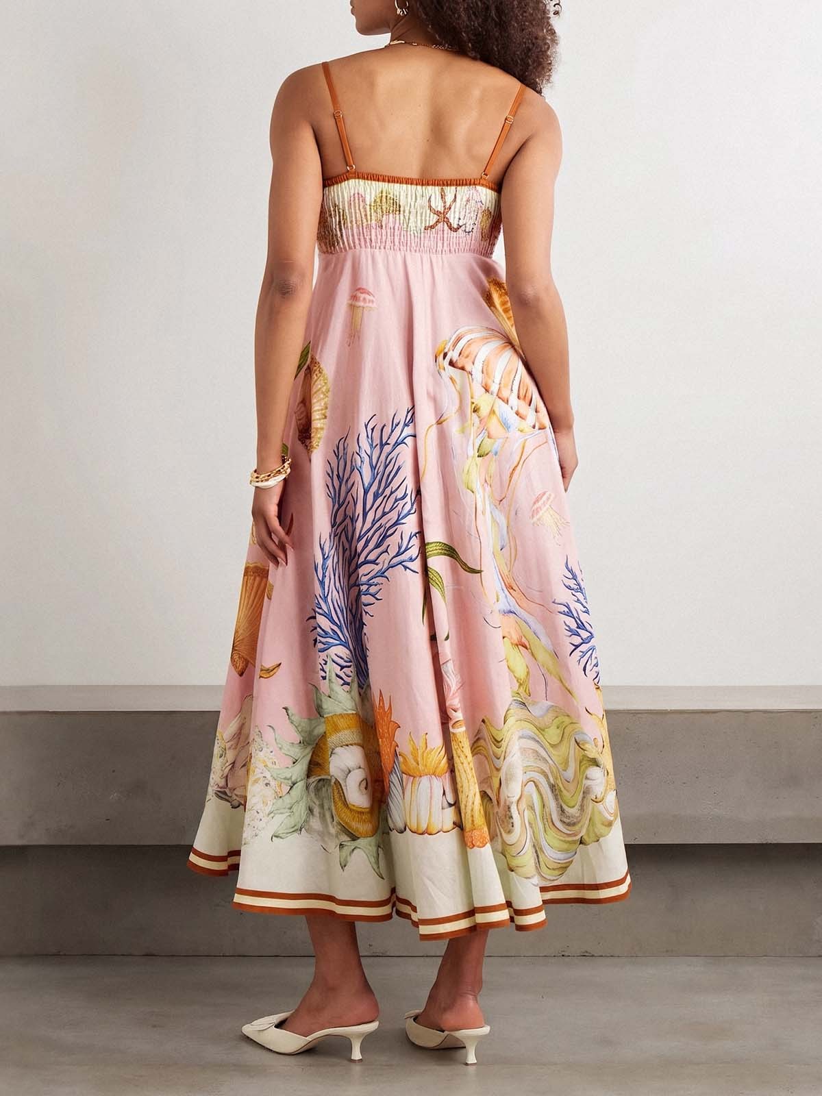 Floral Print Strapless Camisole Dress