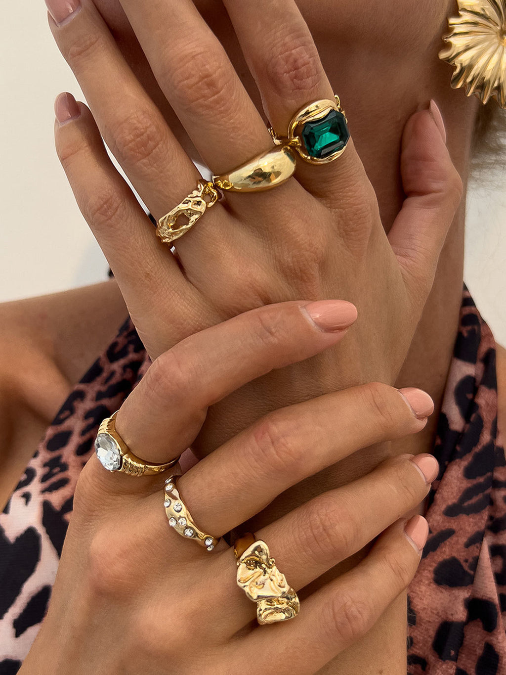 Colored Gemstone Ring Set