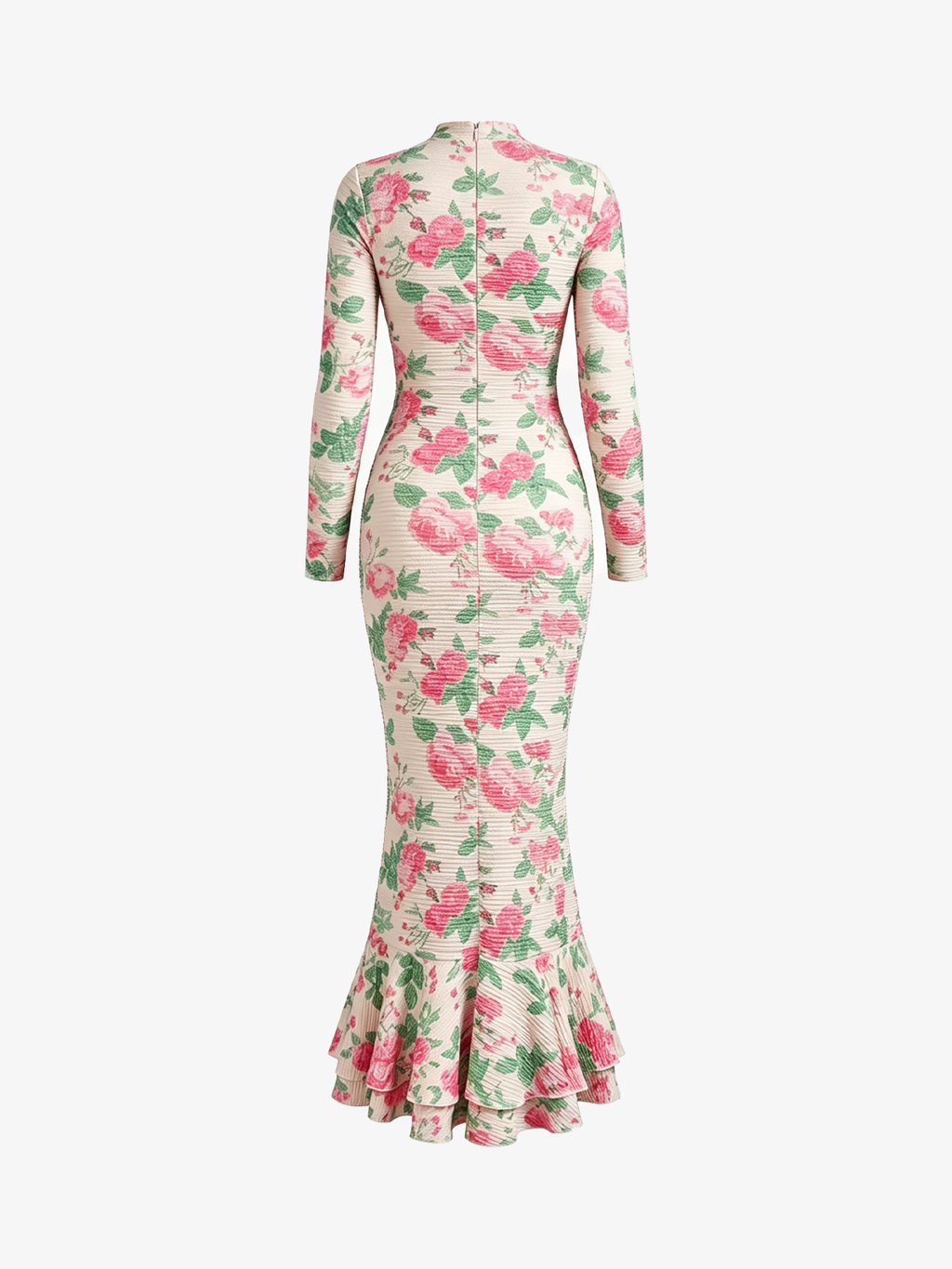 Elegant Printed Long Sleeve Maxi Dress