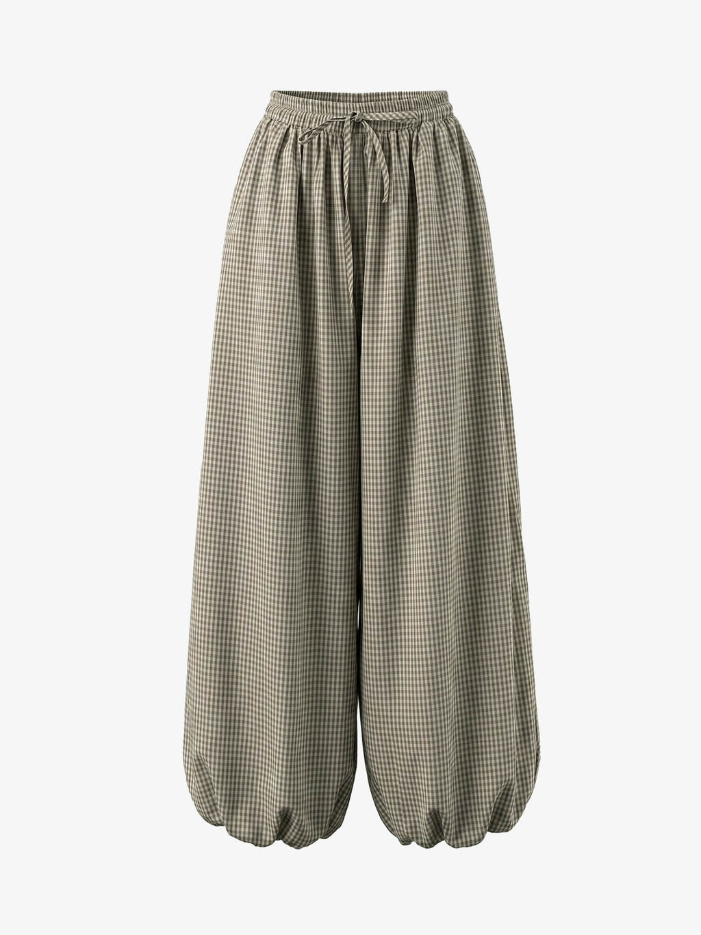 Gingham High Waist Harem Pants
