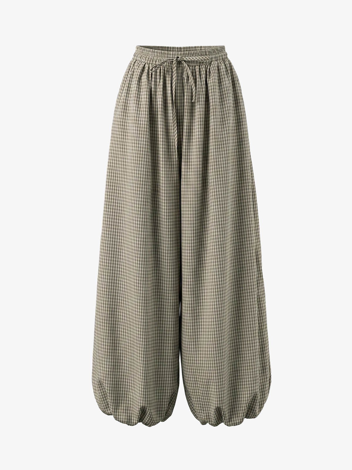 Gingham High Waist Harem Pants