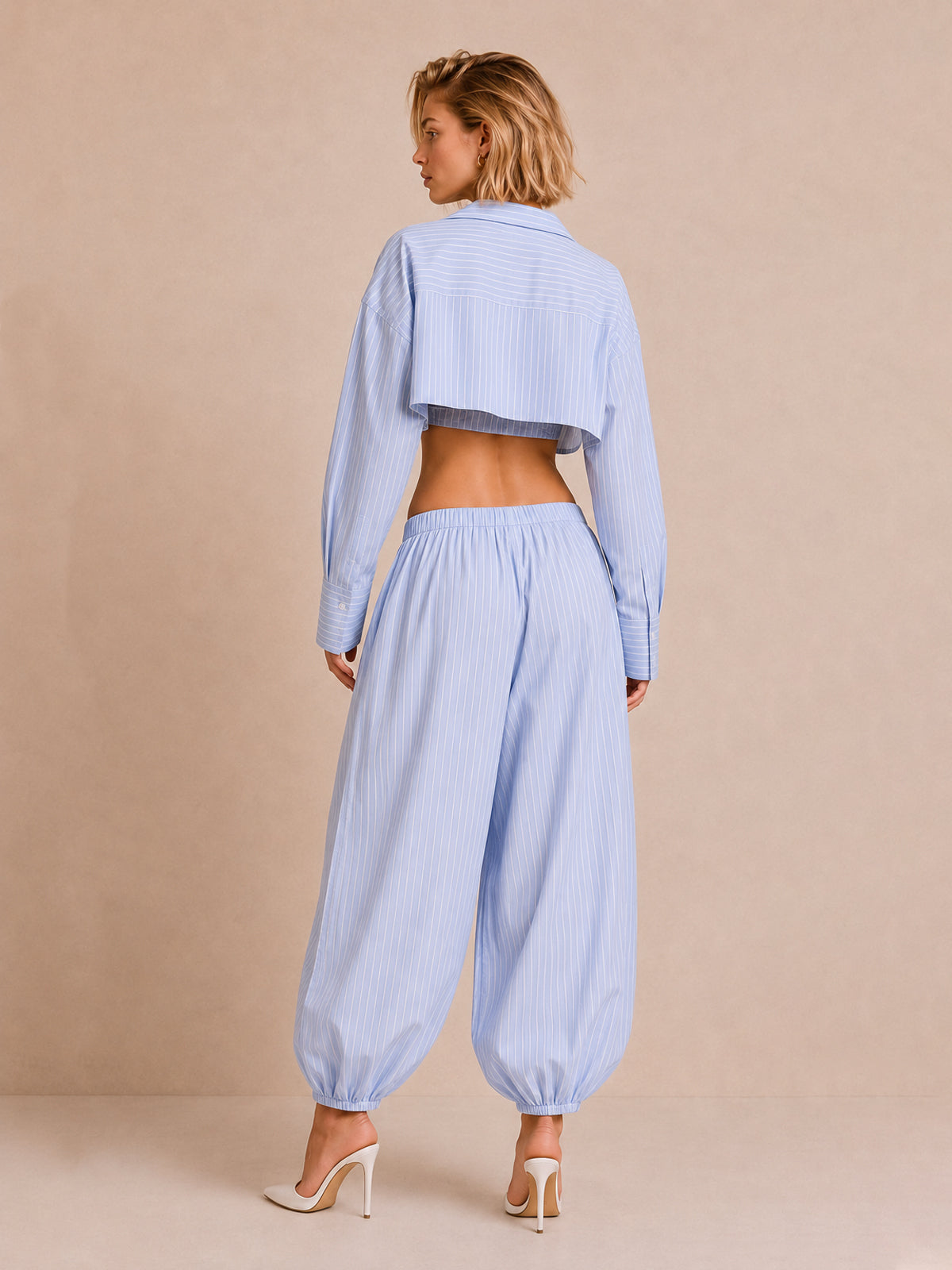 Striped Three-Piece Pants Set