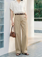Lyocell Barrel-Leg Trousers