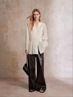 Pintuck Front Lyocell Blouse