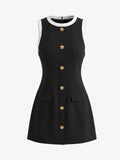 Contrast Trim Knit Mini Dress