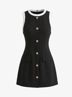 Contrast Trim Knit Mini Dress