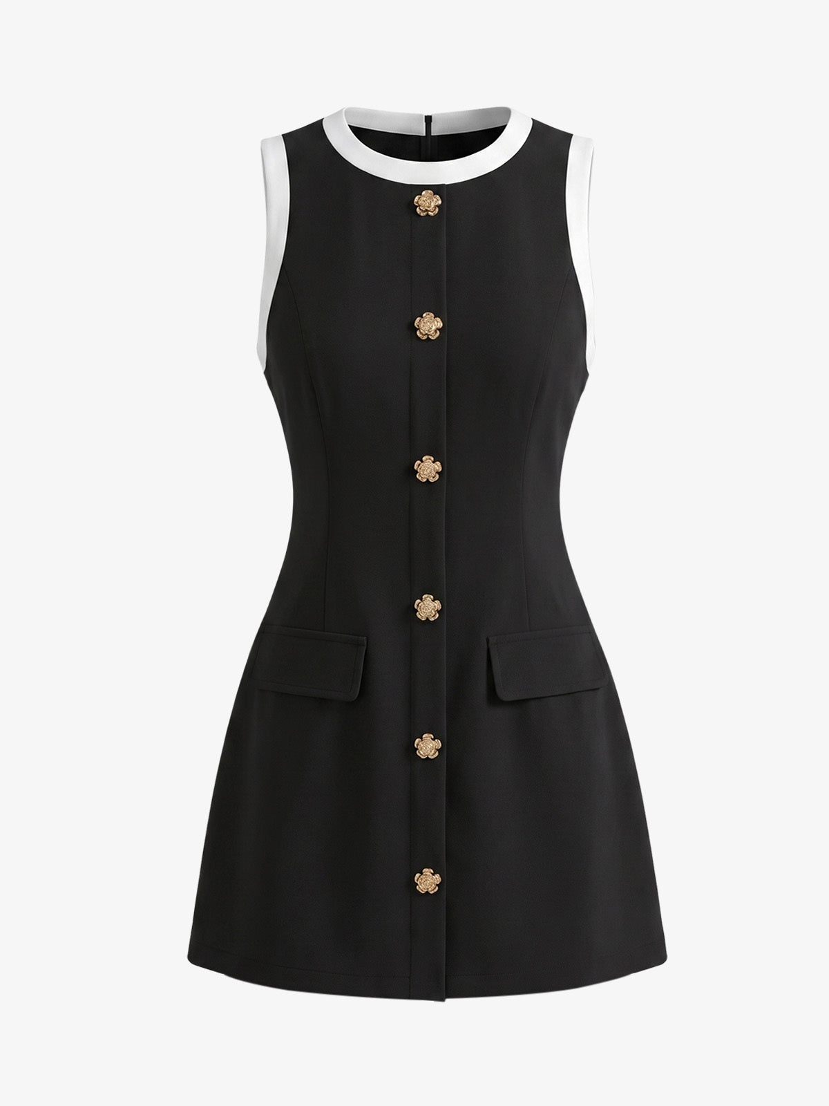 Mini-robe en maille à liseré contrastant