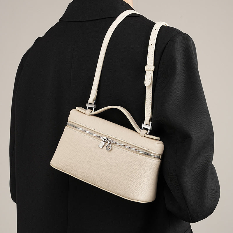 Structured Cowhide Leather Box Bag