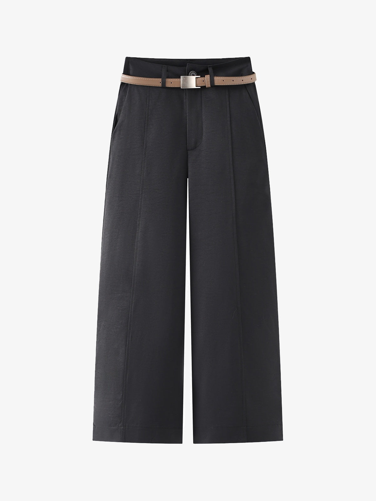 Belted Straight-Leg Trousers
