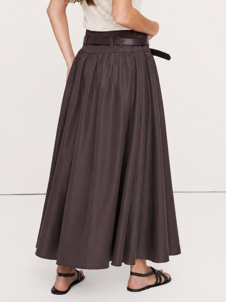 Cropped Jacket & Belted Midi Skirt Set