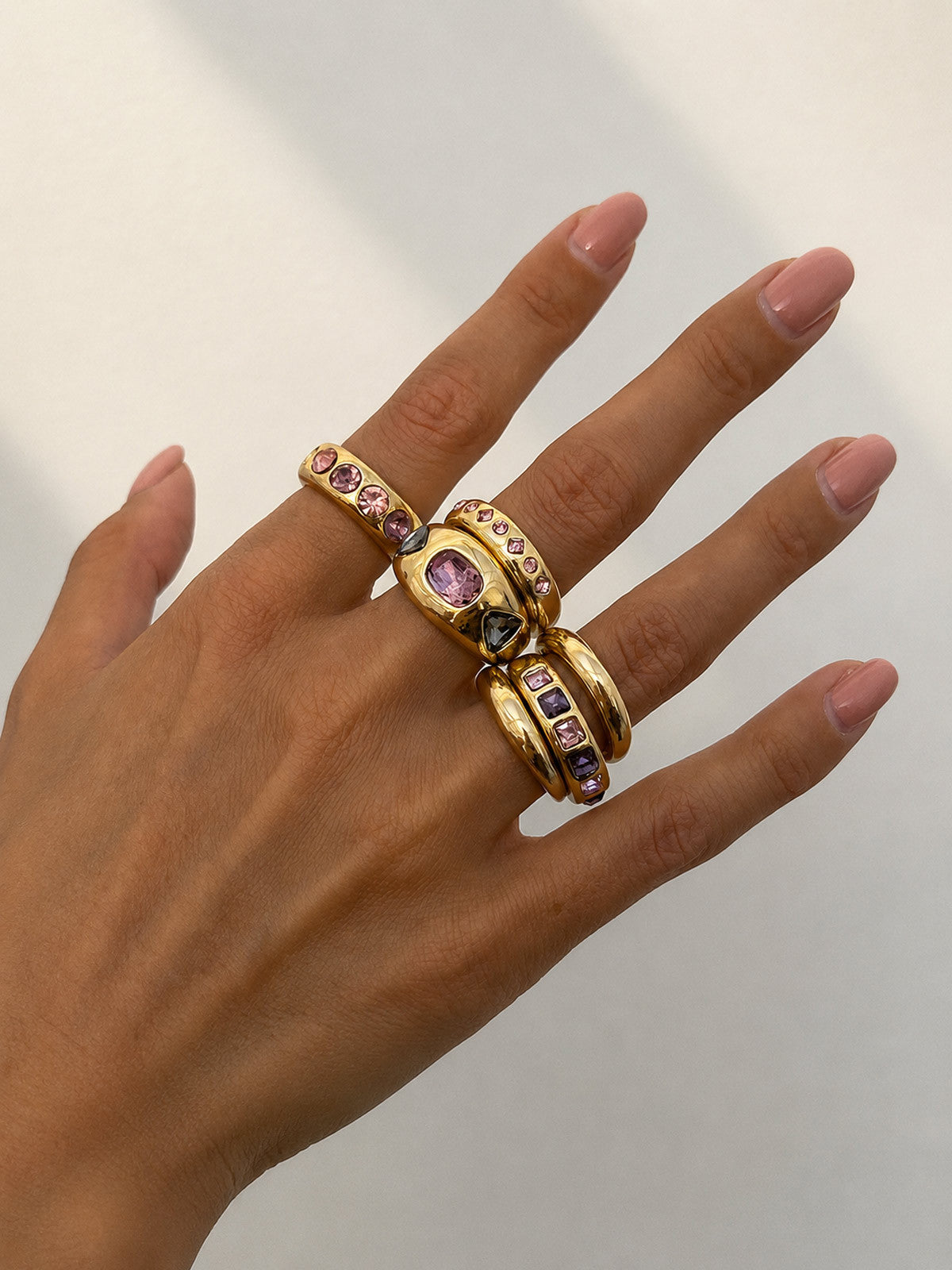 Colored Gemstone Ring Set