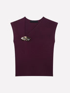 Ribbed Knit Sleeveless Cotton Top