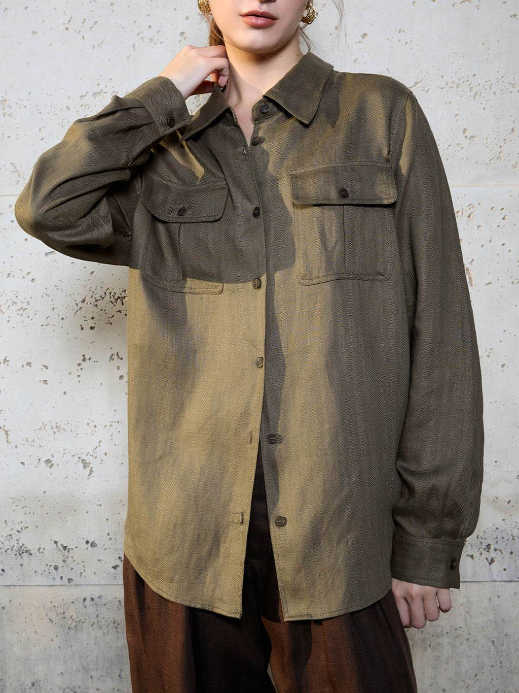 Lyocell Linen-Blend Utility Shirt