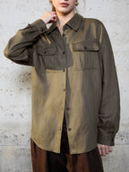 Lyocell Linen-Blend Utility Shirt