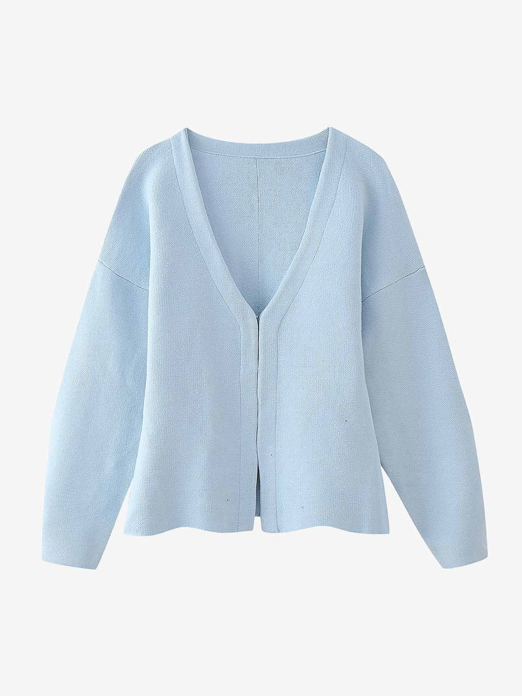 Light Blue Oversized Cropped Knit Sweater