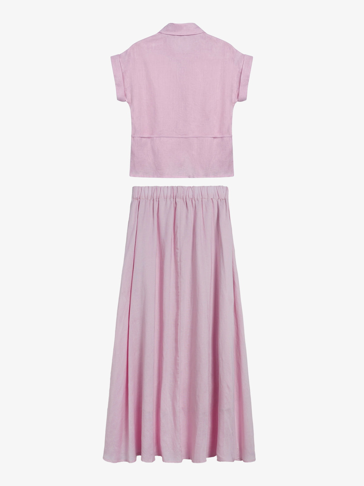 Tie-Waist Linen Shirt Set
